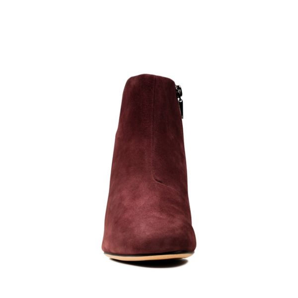 Clarks Womens Sheer Flora Ankle Boots Burgundy | UK-6504918